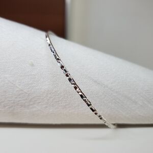 Bracelet 8.25" Vintage Bangle 925 Sterling Silver Diamond Cut Sparkle Stackable